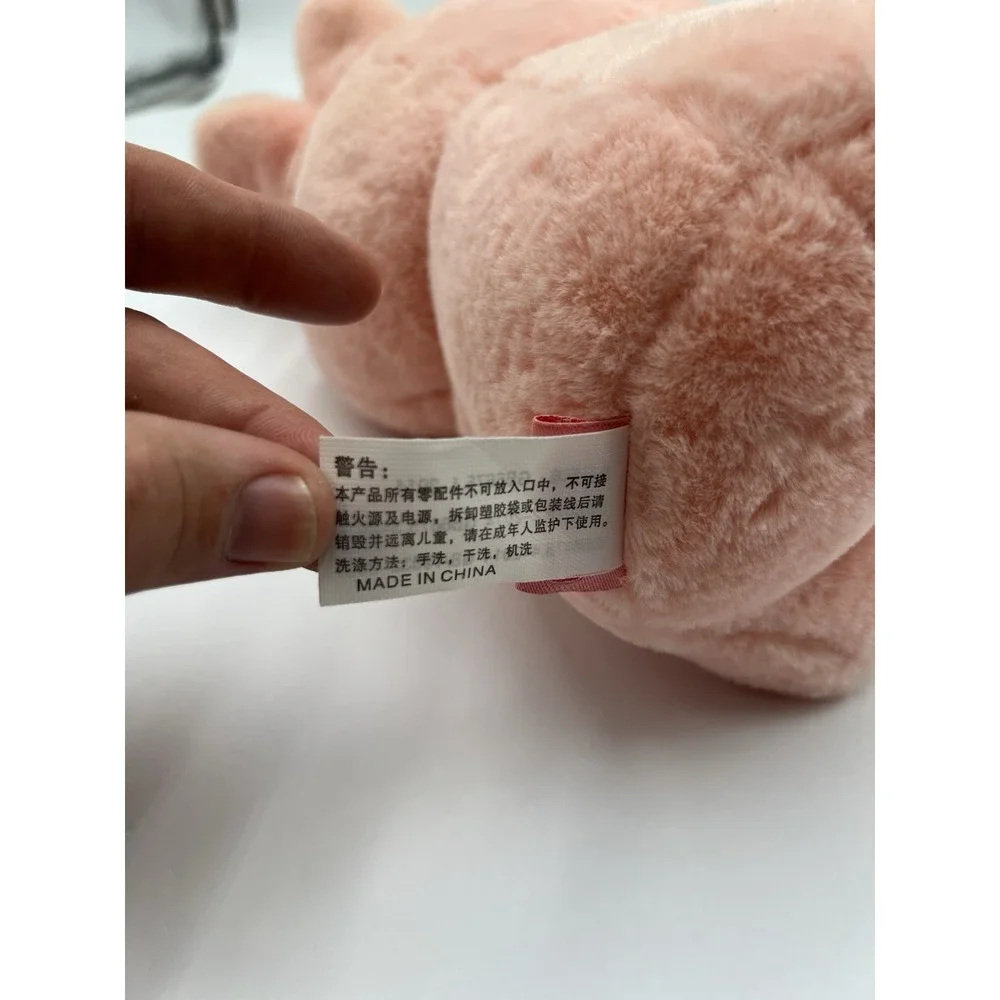QQMCC Pink Pig Plush Bunny Hood Strawberry Boba Bubble Tea Stuffed Animal 12